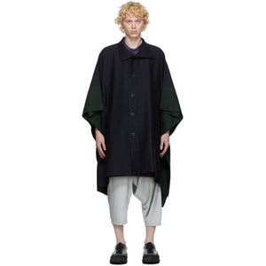 132 5. ISSEY MIYAKE Navy Wool Coat