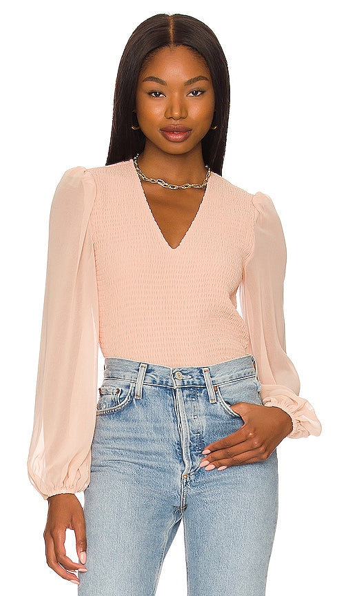 1. STATE V Neck Blouse in Pink 1. Énoncez le chemisier du cou en rose 1.粉红色的状态V颈衬衫