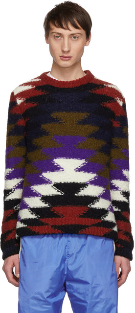 Moncler 2 Moncler 1952 Multicolor Crewneck Sweater - Moncler 2 Moncler 1952 Pull Crewneck multicolore - Moncler 2 Moncler 1952 여러 가지 빛깔의 Crewneck 스웨터