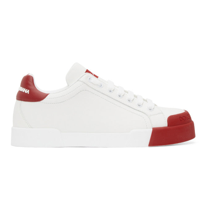 angivet længes efter by Dolce and Gabbana White and Red Portofino Sneakers – BlackSkinny