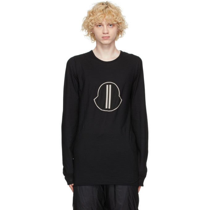 Rick Owens Black Moncler Edition Logo Long Sleeve T-Shirt