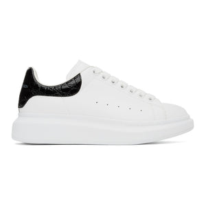 Alexander McQueen White and Black Croc Oversized Sneakers