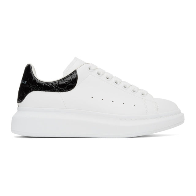 Alexander McQueen White and Black Croc Oversized Sneakers