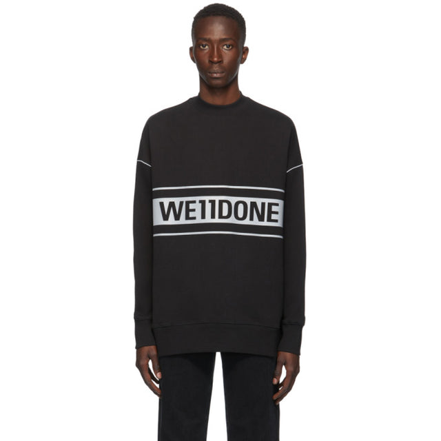 We11done Black Reflective Logo Sweatshirt
