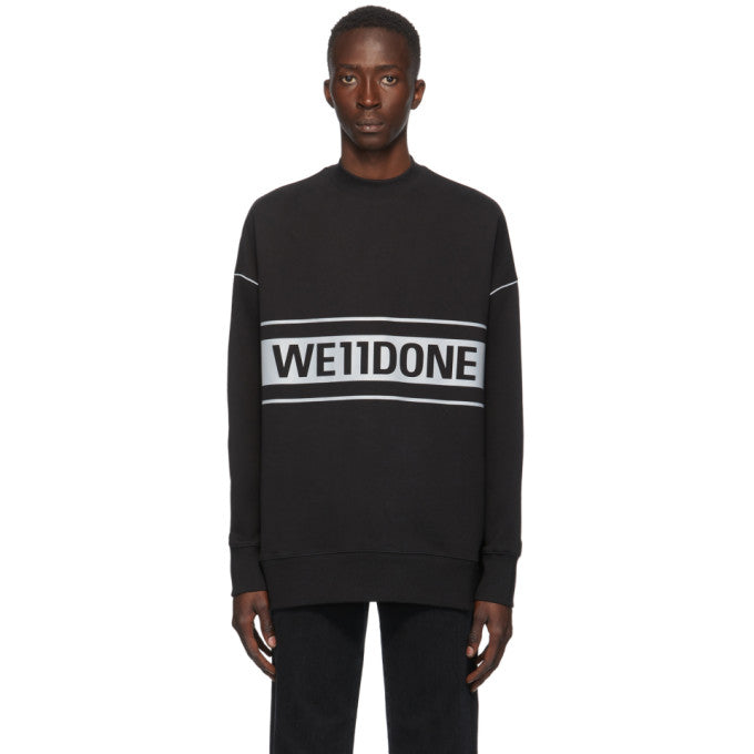 We11done Black Reflective Logo Sweatshirt