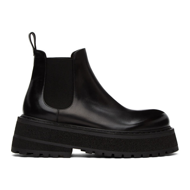 Marsell Black Carretta Beatles Chelsea Boots