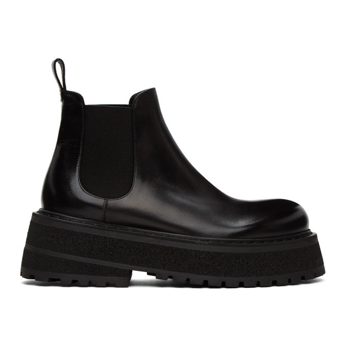 Marsell Black Carretta Beatles Chelsea Boots