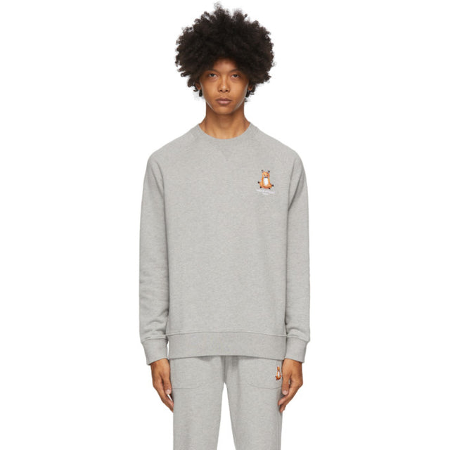 Maison Kitsune Grey Lotus Fox Sweatshirt