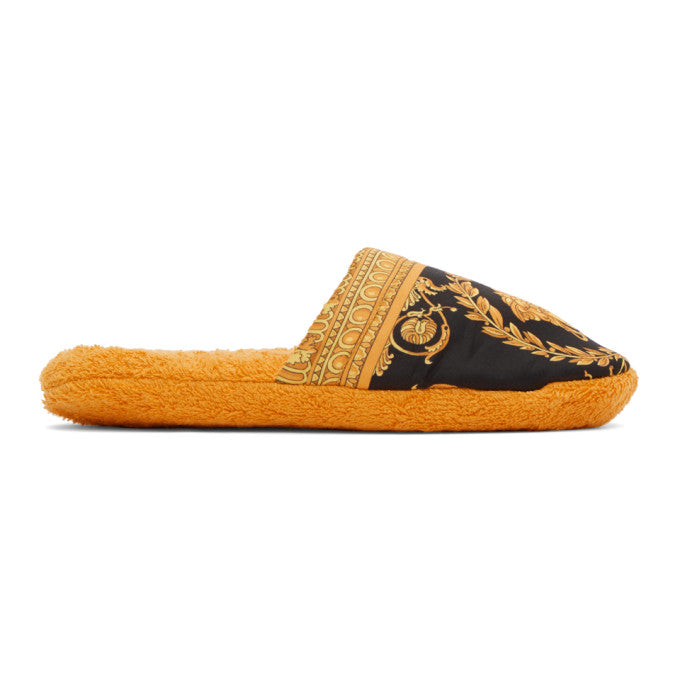 Versace Yellow Baroque Slippers