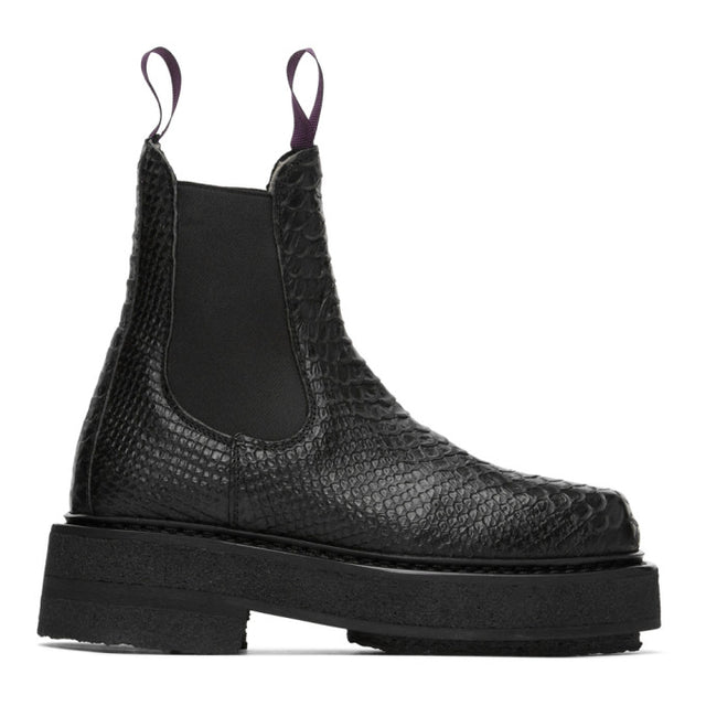 Eytys Black Snake Ortega Chelsea Boots