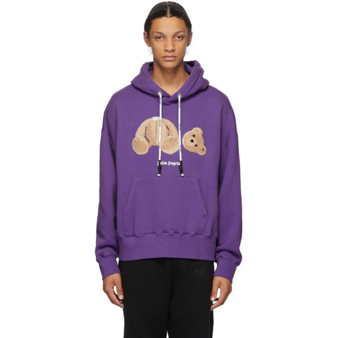 Palm Angels Purple Bear Hoodie