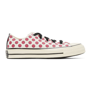 Converse Off-White and Pink Happy Camper Chuck 70 OX Sneakers