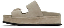 3.1 Phillip Lim Beige Freida Double-Buckle Platform Slides