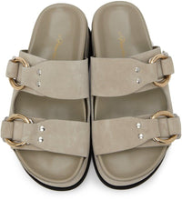 3.1 Phillip Lim Beige Freida Double-Buckle Platform Slides