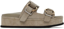 3.1 Phillip Lim Beige Freida Double-Buckle Platform Slides - 3.1 diapositives de plate-forme double boucle Freida Freida de Phillip Lim Beige - 3.1 Phillip Lim Beige Freida 이중 버클 플랫폼 슬라이드