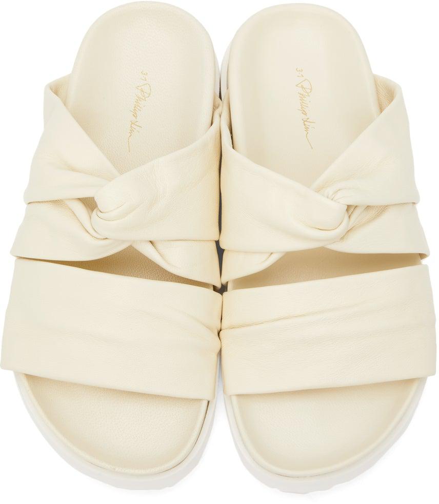 3.1 Phillip Lim Off-White Twisted Pool Slides