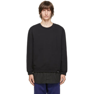 3.1 Phillip Lim Black Logo Patch Long Sleeve Sweatshirt