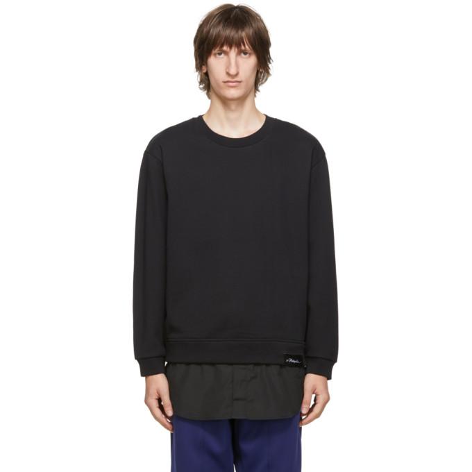 3.1 Phillip Lim Black Logo Patch Long Sleeve Sweatshirt