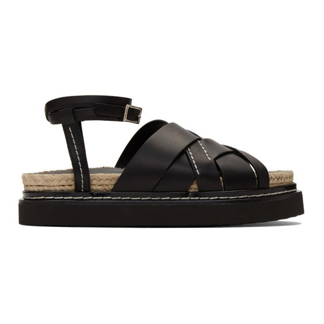 3.1 Phillip Lim Black Yasmine Platform Espadrille Sandals