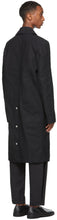 3MAN Black Slim Snap Trench Coat
