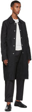 3MAN Black Slim Snap Trench Coat