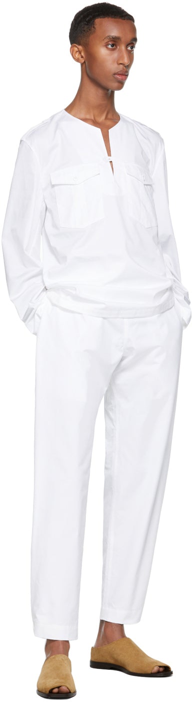 3MAN White Canvas Sack Trousers