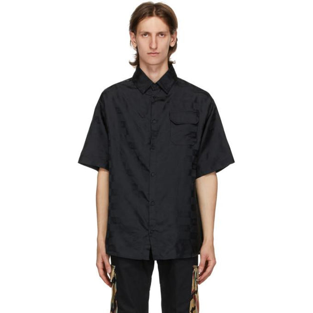 424 Black Jacquard Logo Shirt