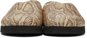 4SDESIGNS Beige Python Sabot Sandals