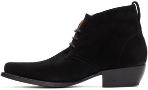 4SDESIGNS Black Suede Western Boots