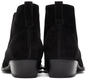4SDESIGNS Black Suede Western Boots