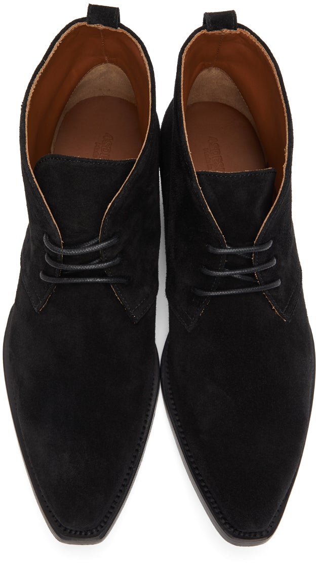 4SDESIGNS Black Suede Western Boots