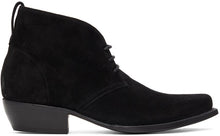 4SDESIGNS Black Suede Western Boots - 4SDesignes bottes occidentales en daim noir - 4SDigns 블랙 스웨이드 웨스턴 부츠