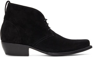 4SDESIGNS Black Suede Western Boots - 4SDesignes bottes occidentales en daim noir - 4SDigns 블랙 스웨이드 웨스턴 부츠
