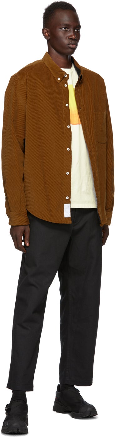 4SDESIGNS Brown Corduroy Shirt
