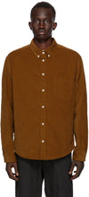 4SDESIGNS Brown Corduroy Shirt - 4SDesigns Shirt velours côtelé marron - 4sdesigns 갈색 코듀로이 셔츠