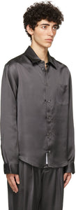 4SDESIGNS Grey Satin Over Shirt