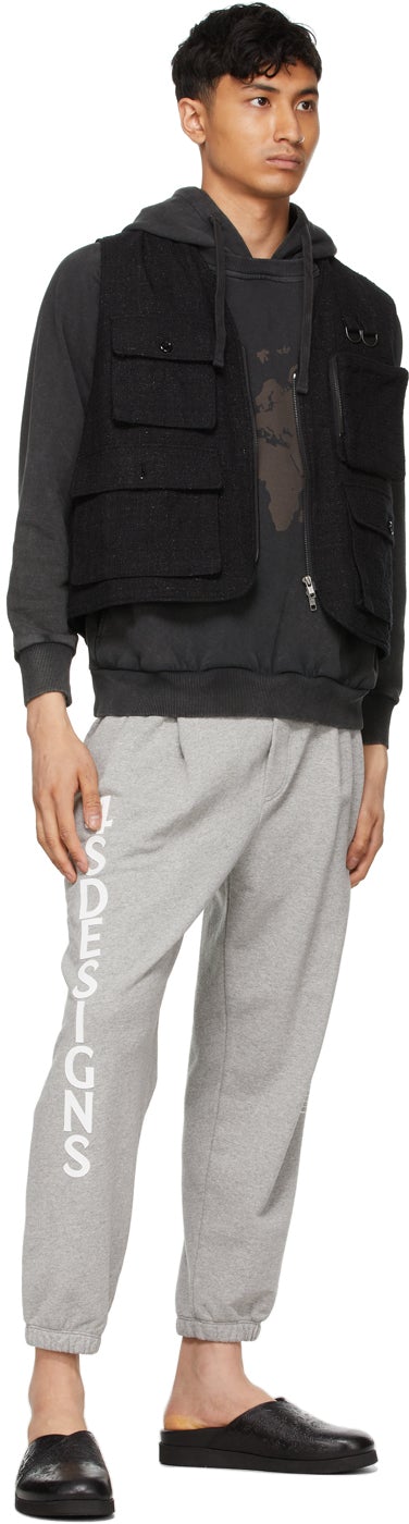 4SDESIGNS Grey Two Pleat Lounge Pants