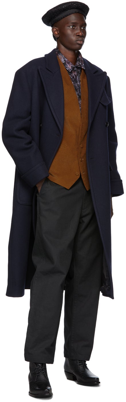 4SDESIGNS Tan Corduroy Waistcoat Blazer