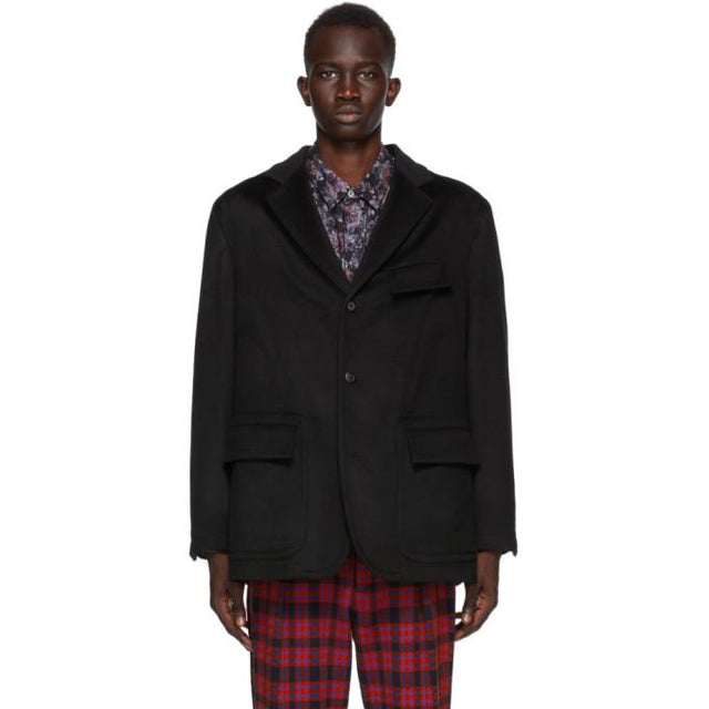 4SDESIGNS Black Wool Dianamix Morning Blazer