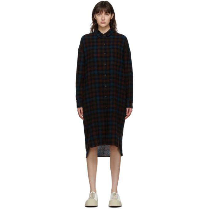 6397 Brown Wool and Cashmere Check Lori Dress