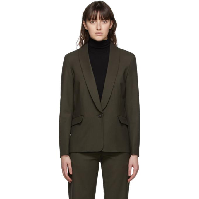 6397 Khaki WoolShawl Blazer