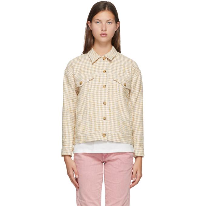 6397 Yellow and White Houndstooth Jacket