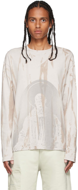 A-COLD-WALL* Beige Erosion Long Sleeve T-Shirt - T-shirt à manches longues à l'érosion beige * - 콜드 벽 * 베이지 썩은 긴 소매 티셔츠