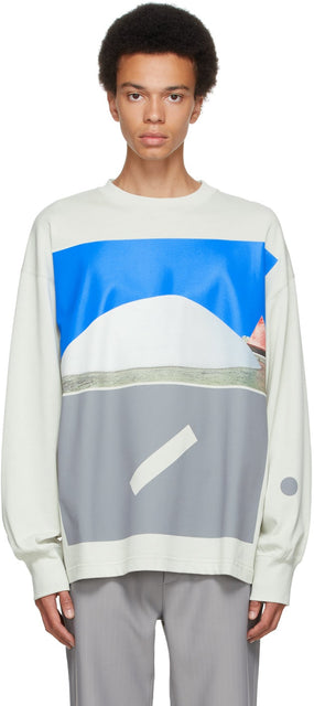 A-COLD-WALL* Green Hemisphere Print Long Sleeve T-Shirt - T-shirt à manches longues à manches longues à l'hémisphère vert - 콜드 벽 * 녹색 반구 인쇄 긴 소매 티셔츠