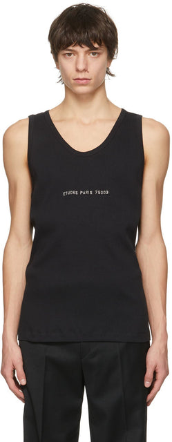 Ã‰tudes Black 'Ã‰tudes Paris' Pippen Tank Top - Ã ‰ Tudes Black 'Ã ‰ Tudes Paris' Pippen Débardeur - ÃƒTudes Black 'Ãƒ Tudes Paris'Pippen Tank Top