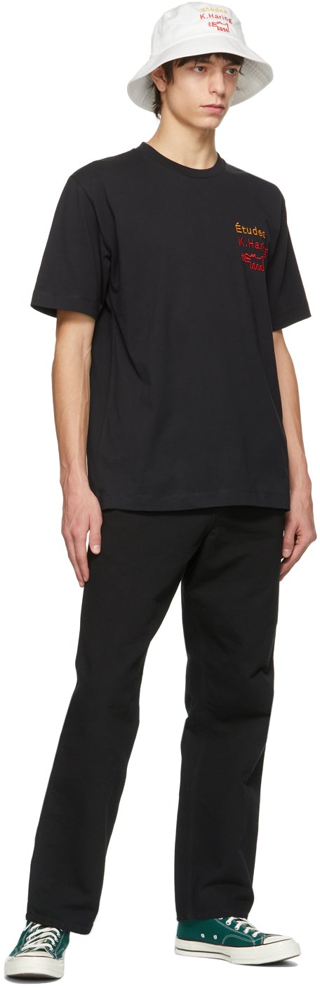 Ã‰tudes Black Keith Haring Edition Wonder Jumping Dogs T-Shirt