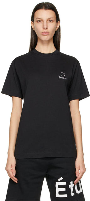 Ã‰tudes Black Wonder Logo T-Shirt - T-shirt de logo wonder noir - 검은 궁금한 로고 티셔츠를 망 쳤어