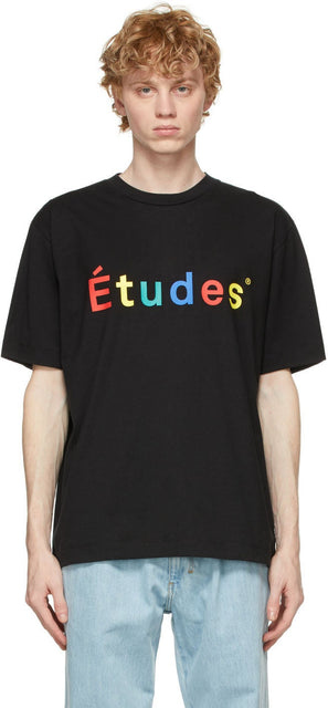 Ã‰tudes Black Wonder Multico T-Shirt - T-shirt Multico T-shirt Multico Wonder Noir - Ã ‰ 엿 같은 검은 궁금한 멀티 티셔츠