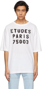 Ã‰tudes White Museum Stencil T-Shirt - T-shirt de pochoir de musée blanc Tudes - 흰색 박물관 스텐실 T 셔츠를 괴롭 히십시오