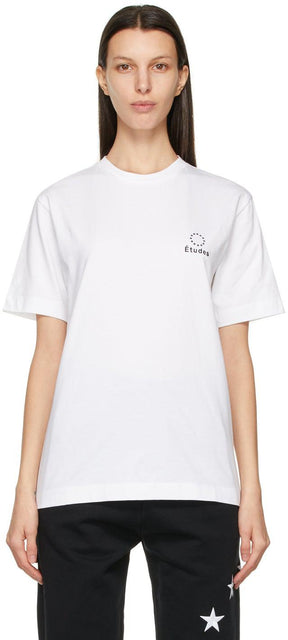 Ã‰tudes White Wonder Logo T-Shirt - T-shirt Blanc Wonder Wonder Logo - þ 님이 엿 같은 흰색 원더 로고 티셔츠